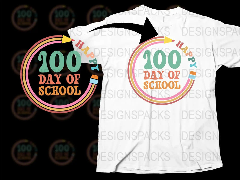 100th Day of School T-Shirt, Colorful Celebration Tee, Kids School Milestone Shirt, Unisex Children's Top