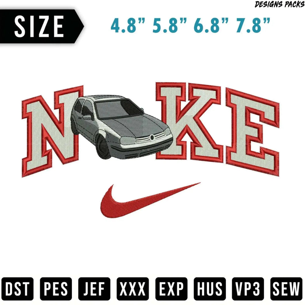 Nike logo with a gray car superimposed, available in multiple sizes and file formats.