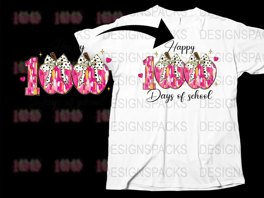 Happy 100 Days of School T-Shirt, Kids Colorful Pumpkin Graphic Tee, Fun School Celebration Shirt, Unisex Youth Fashion