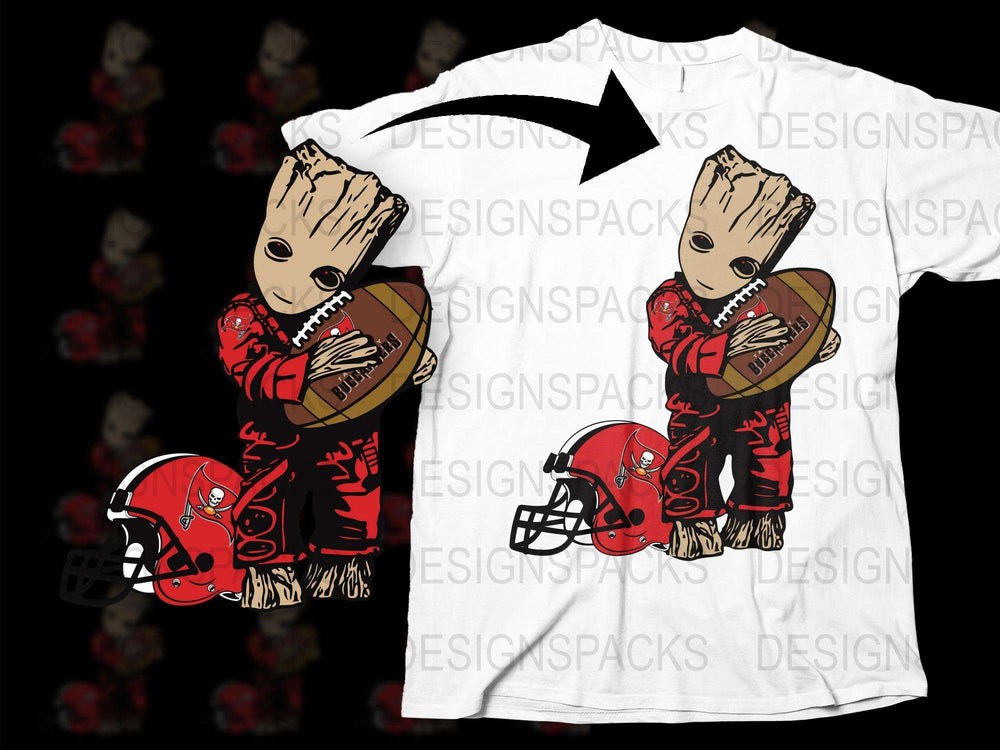 Groot Football Player Graphic T-Shirt, Sports Fan Tee, Superhero Inspired, Casual Comics Wear, Unique Gift Idea