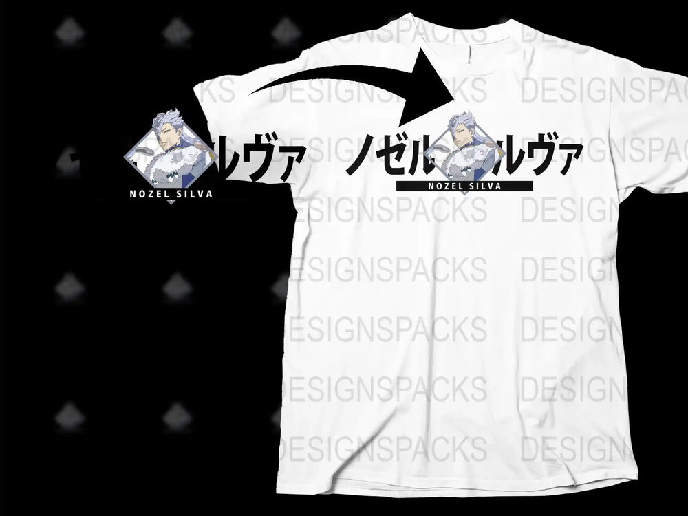 Nozel Silva Anime T-Shirt, Black Clover Manga Graphic Tee, Unisex Casual Shirt, Otaku Apparel
