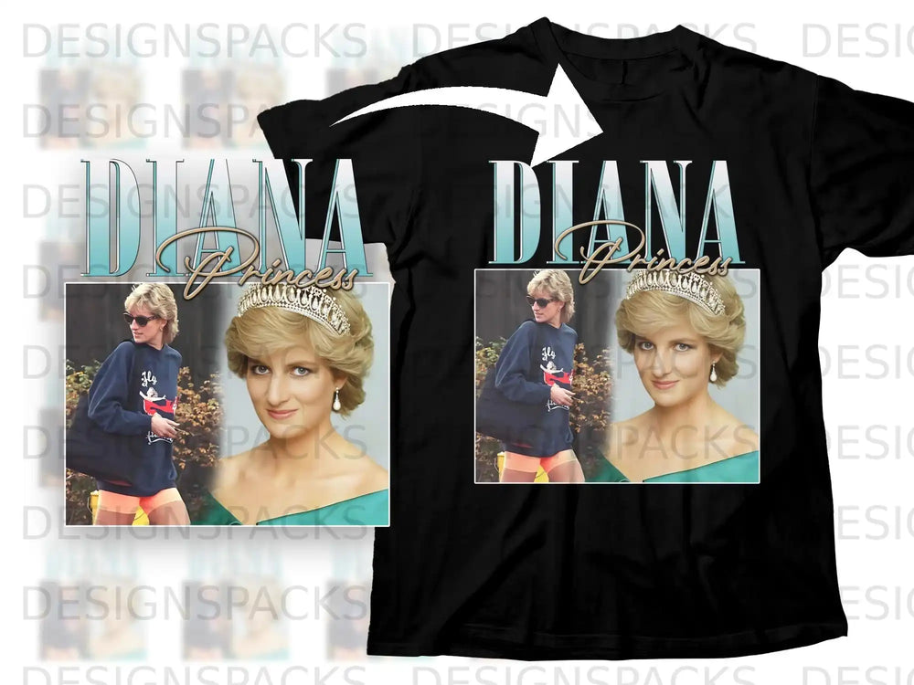T-shirt featuring a graphic of Princess Diana.