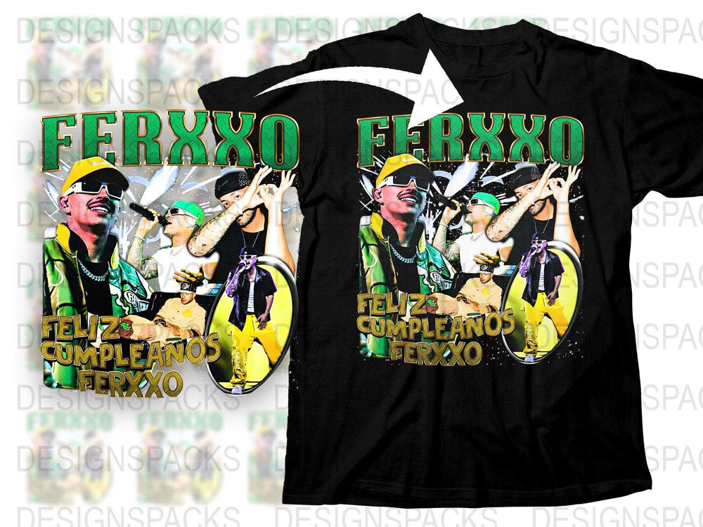 FERXXO Birthday T-Shirt, Vibrant Green Hip Hop Graphic Tee, Unique Music Artist Fan Apparel