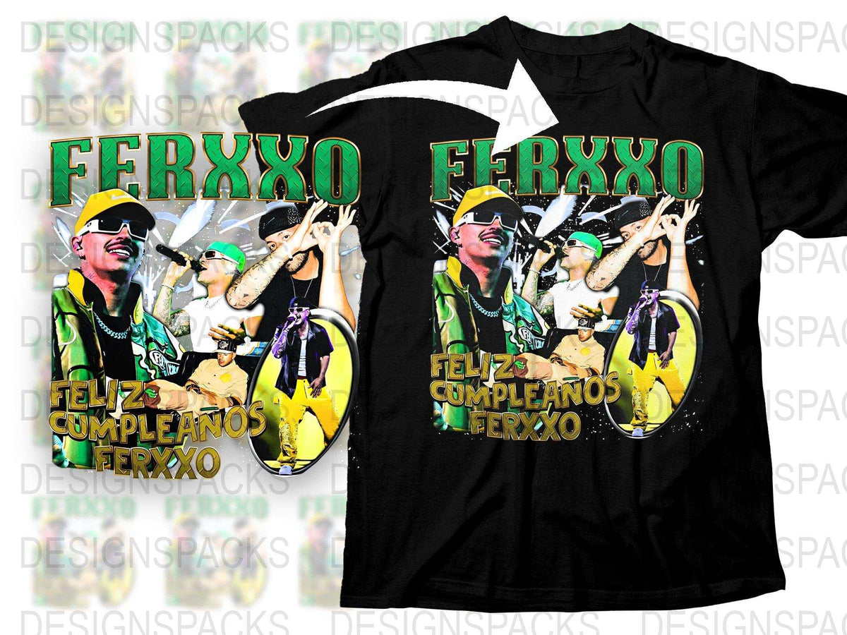 FERXXO Birthday T-Shirt, Vibrant Green Hip Hop Graphic Tee, Unique Music Artist Fan Apparel