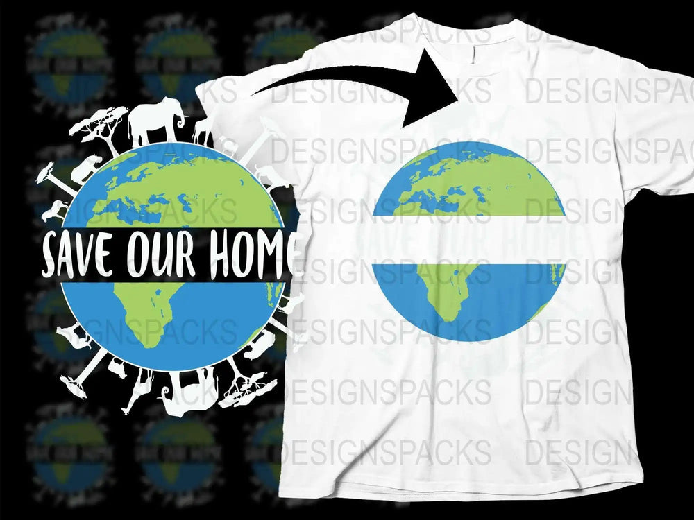 Save Our Home Earth T-Shirt, Eco-Friendly Global Awareness Tee, Environmental Activist Unisex Apparel
