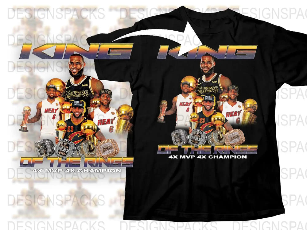 Basketball Legend Graphic T-Shirt, Sports Fan MVP Champion Tee, Lakers and Heat Memorabilia