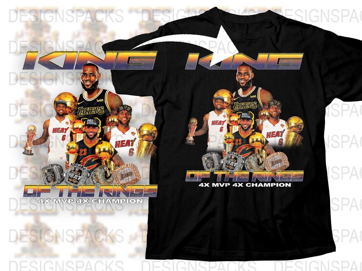 Basketball Legend Graphic T-Shirt, Sports Fan MVP Champion Tee, Lakers and Heat Memorabilia