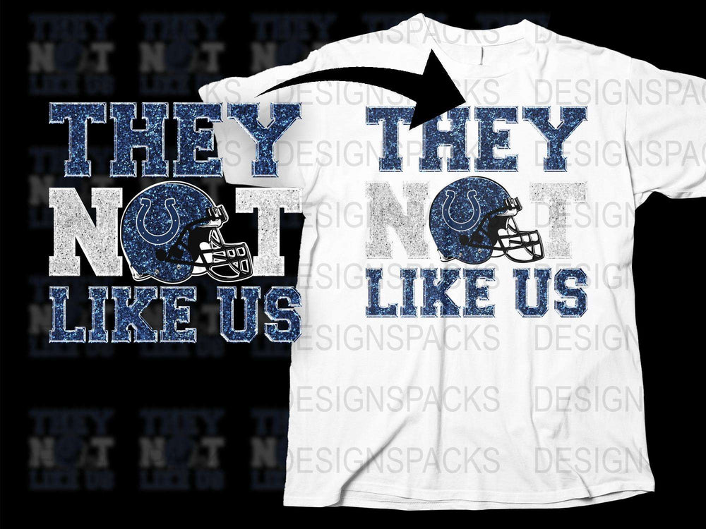 They Not Like Us T-Shirt, Sports Fan Game Day Apparel, Distressed Print Football Team Tee