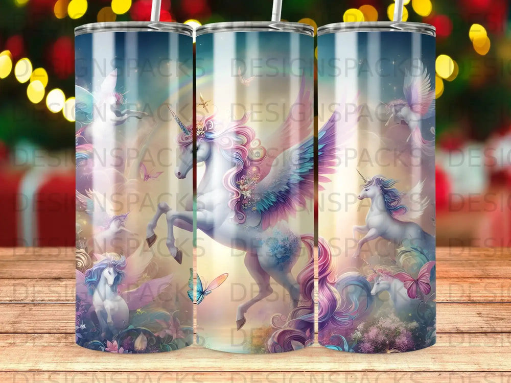 Magical Winged Unicorns Rainbow Fantasy Scene product type