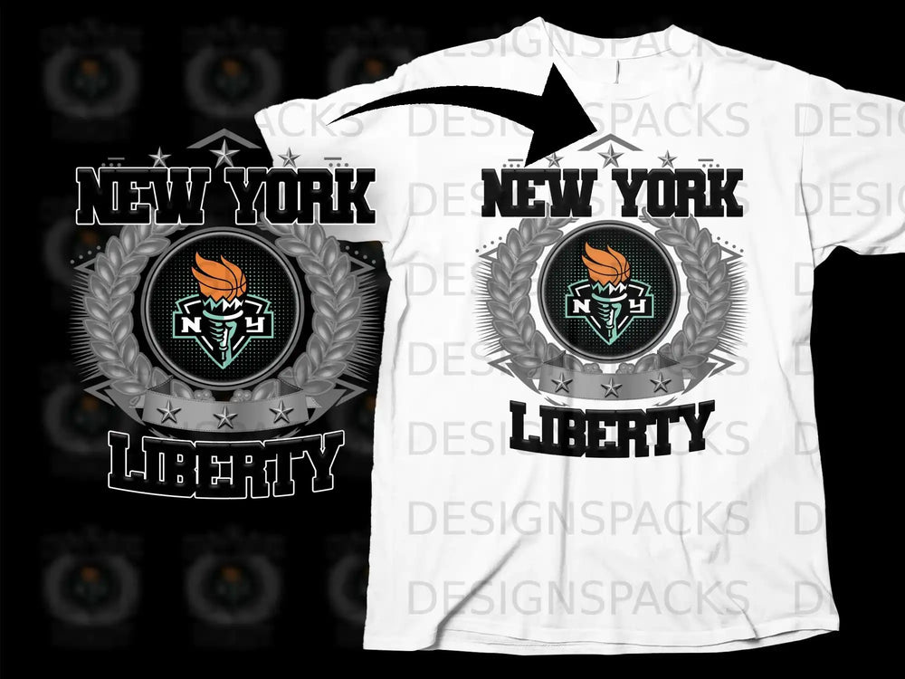 New York Liberty Graphic Tee with Team Logo Design