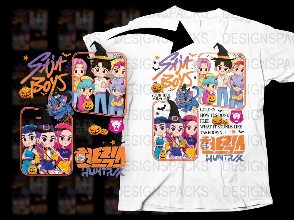Cartoon Boys Graphic T-Shirt, Anime Style Kids Tee, Colorful Character Casual Wear, Fun Apparel for Children