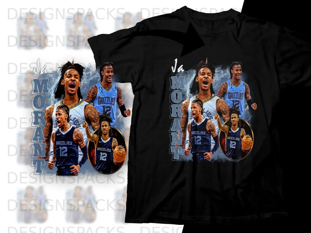 T-shirt with Ja Morant graphic and "GRIZZLIES 12" text.