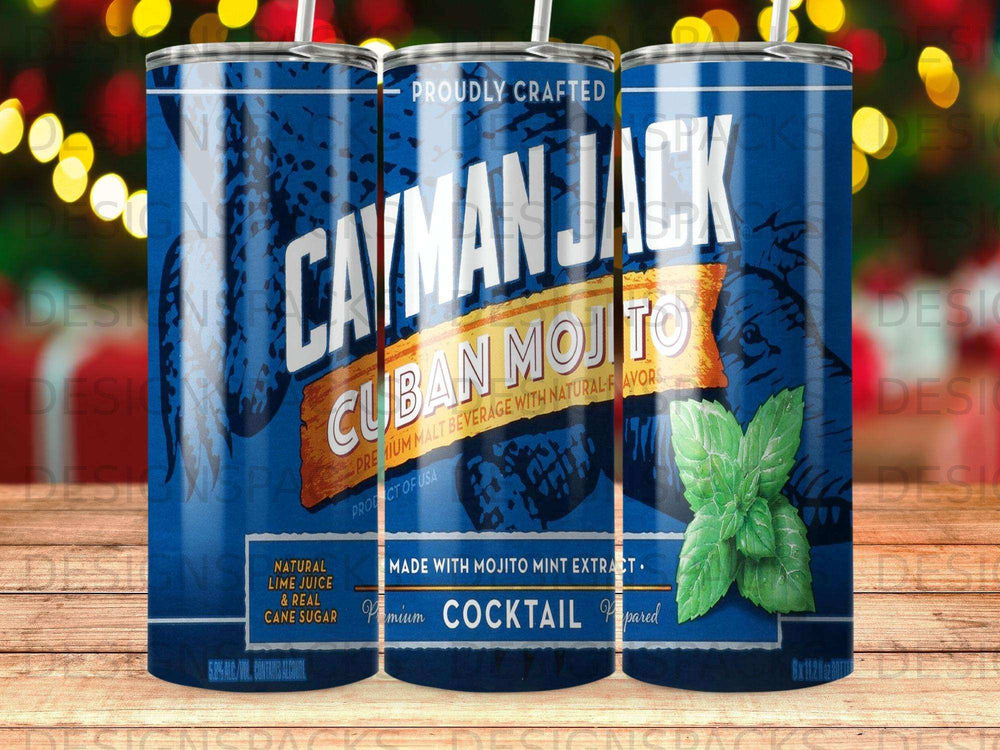 Cayman Jack Cuban Mojito premium malt beverage can with mint garnish.