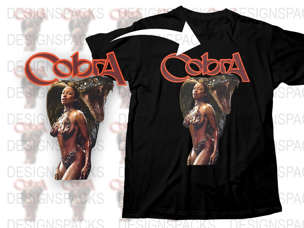 Cobra Graphic T-Shirt, Bold Snake Design, Unisex Black Tee, Exotic Animal Print Shirt