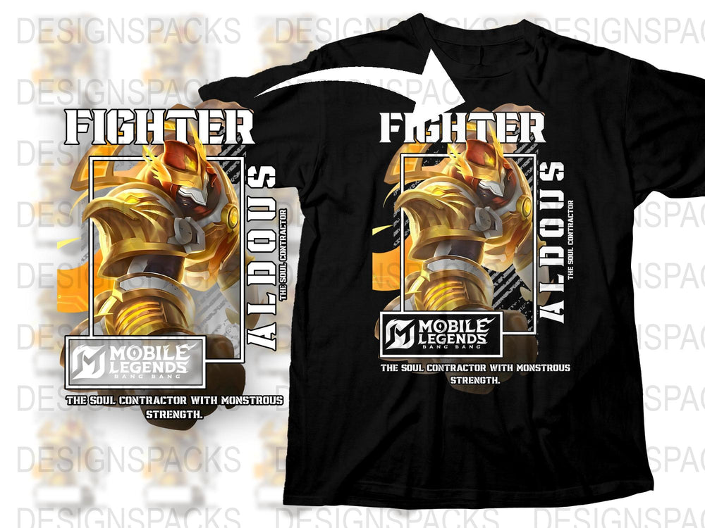 Mobile Legends Fighter Society T-Shirt, Aldous Gaming Graphic Tee, Soul Contractor Design Shirt