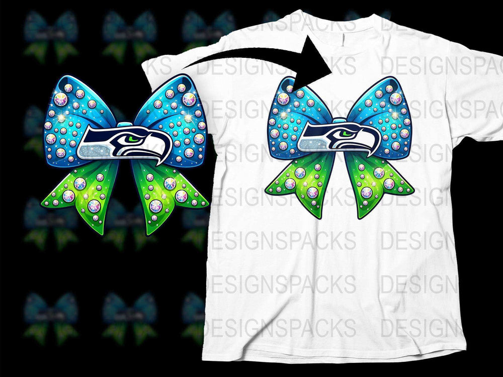 Colorful Rhinestone Bow Hair Clips and Matching T-Shirt, Cheer Accessories, Sparkly Sports Fan Gear, Gift Idea