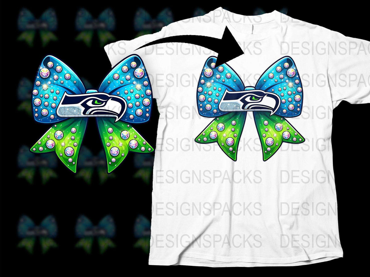 Colorful Rhinestone Bow Hair Clips and Matching T-Shirt, Cheer Accessories, Sparkly Sports Fan Gear, Gift Idea