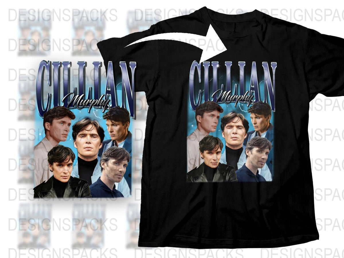 Cillian Murphy Fan T-Shirt, Peaky Blinders Actor Collage, Unisex Graphic Tee, Movie Star Fashion, Gift Idea