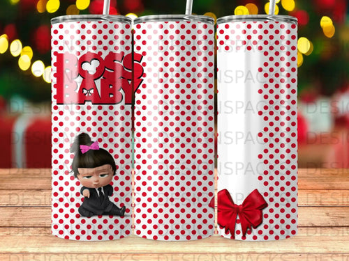 Boss Baby Girl Red Polka Dot Design Tumbler product type