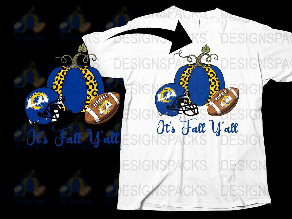 Fall Y'all Football T-Shirt, Los Angeles Rams Inspired Graphic Tee, Casual Sporty Autumn Apparel, Game Day Shirt, Unisex Fit