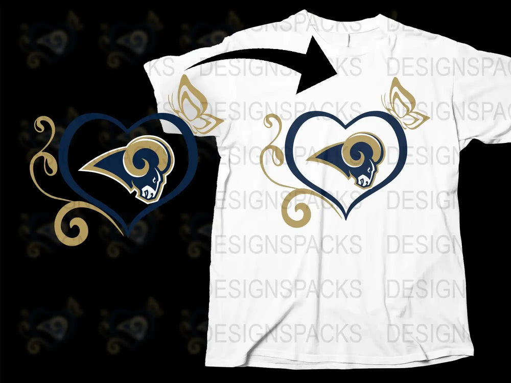 Graphic T-Shirt with Blue and Gold Ram Design, Stylish Unisex Casual Wear Shirt