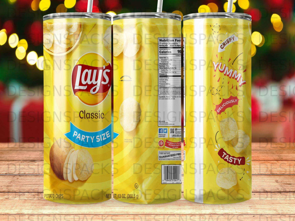 Lay's Classic potato chips, Party Size, with nutritional information.