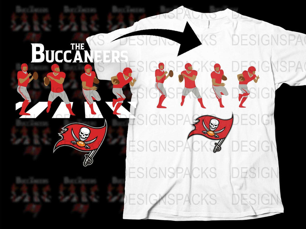 Tampa Bay Buccaneers Inspired T-shirt, Graphic Pirate Skull Design, Red and White Sports Fan Apparel