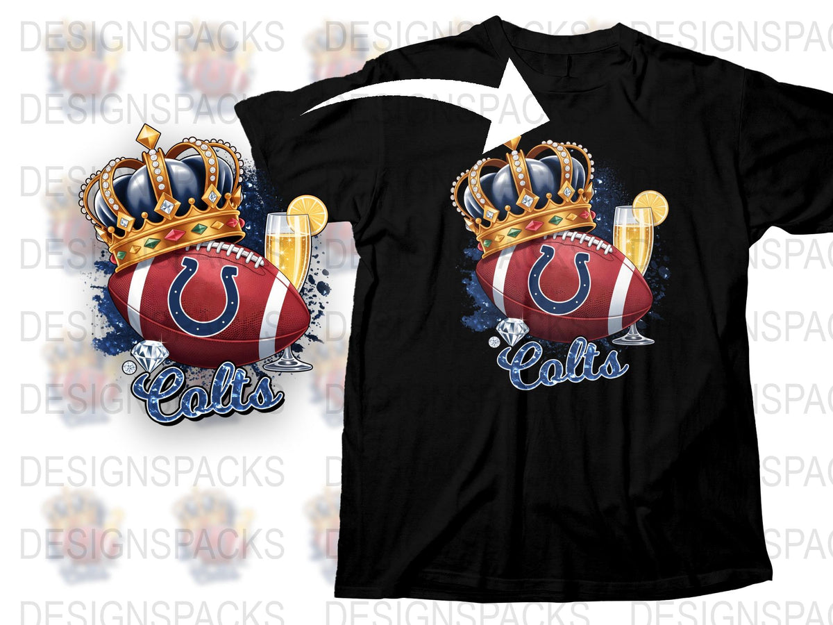 Indianapolis Colts Football T-Shirt, Crown and Beer Graphic Tee, Sports Fan Apparel, Casual Wear