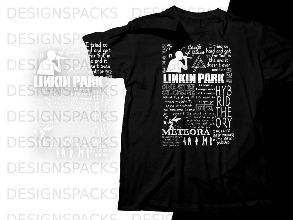 Linkin Park Meteora album cover art on a black t-shirt.
