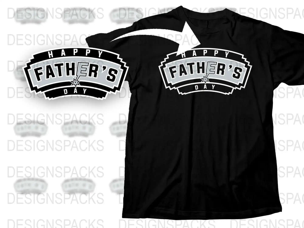 Happy Father's Day T-Shirt, Classic Black and White, Gift for Dad, Men's Graphic Tee, Holiday Celebration Shirt