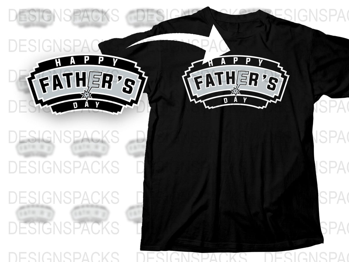 Happy Father's Day T-Shirt, Classic Black and White, Gift for Dad, Men's Graphic Tee, Holiday Celebration Shirt