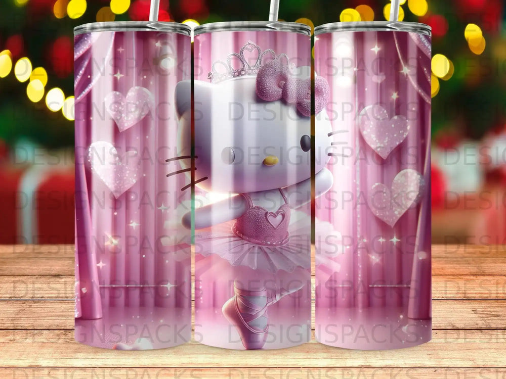 Hello Kitty Ballerina Pink Hearts Crown Stage Tumbler product type