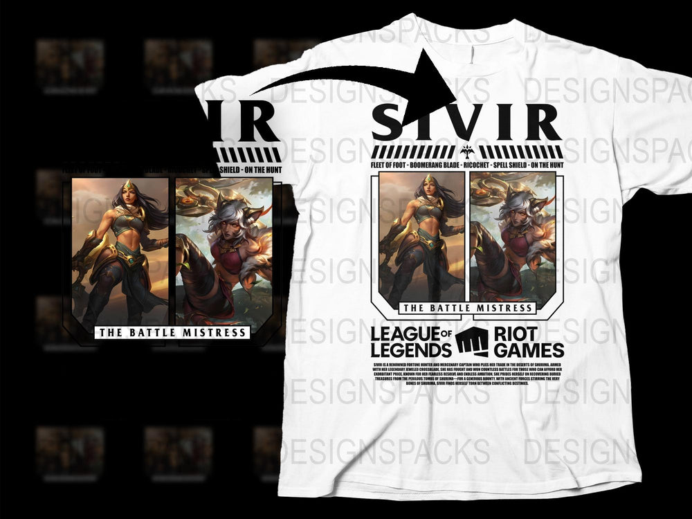 League of Legends Sivir T-Shirt, Battle Mistress Gaming Merch, Riot Games Apparel