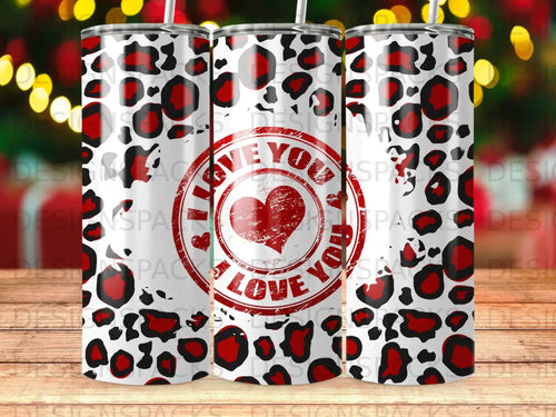 Leopard Print I LOVE YOU Heart Tumbler design product type