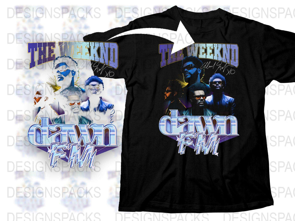 The Weeknd Dawn FM Inspired Black T-Shirt, Music Band Graphic Tee, Fan Merchandise, Hip Hop Style Shirt