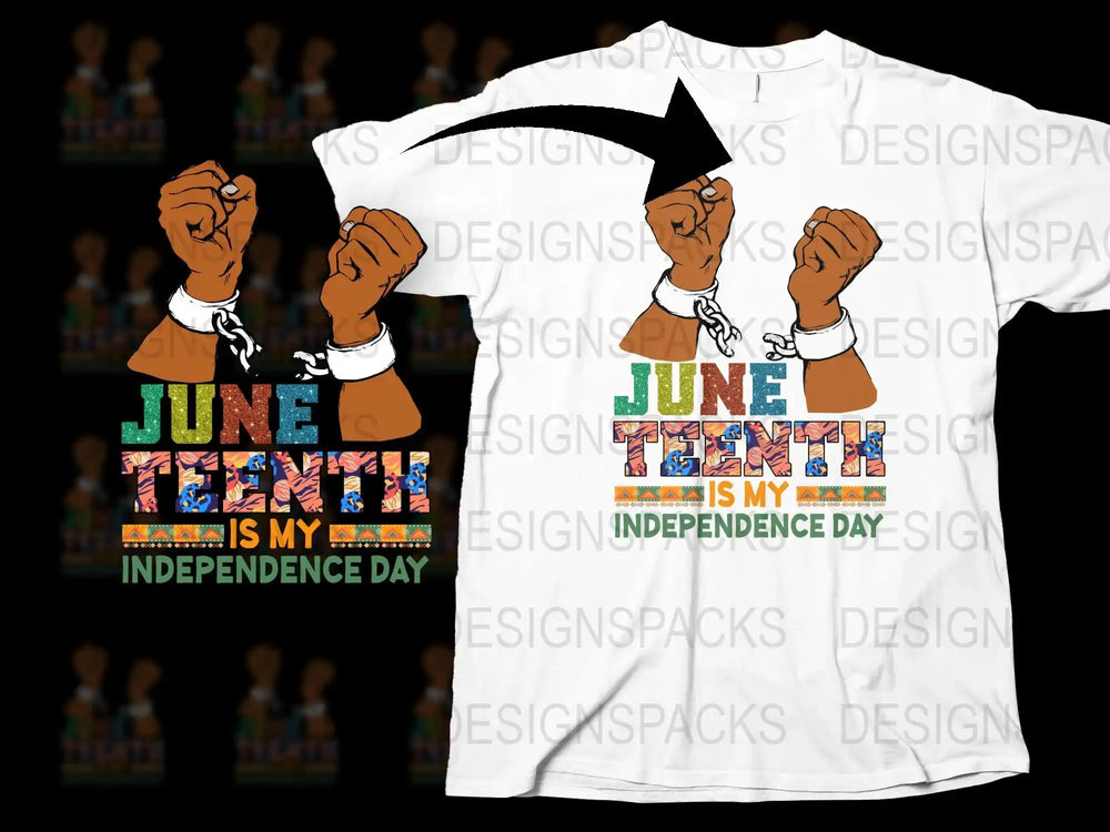 Juneteenth T-Shirt, Colorful Text Independence Day Design, Unisex Adult Clothing, Black History Month Tee