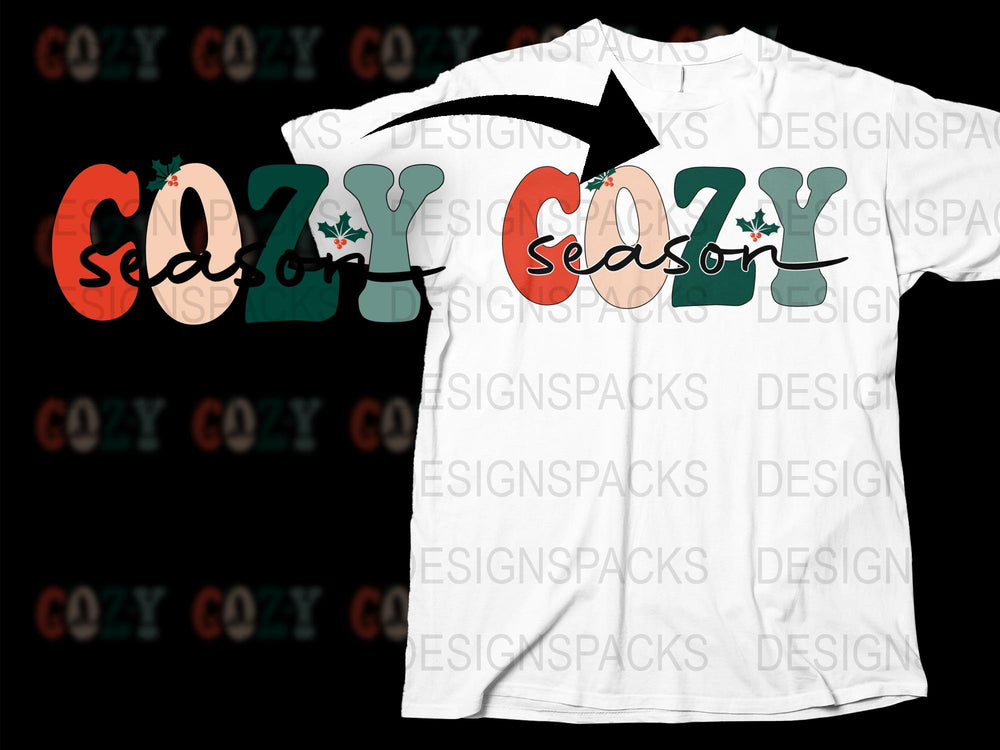 Cozy Season Graphic T-Shirt, Winter Holiday Casual Wear, Stylish Modern Tee, Unisex Gift Idea