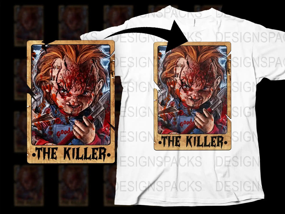 Chucky Inspired Graphic T-Shirt, Horror Movie Character Tee, Vintage Style Killer Design, Unisex Adult Clothing