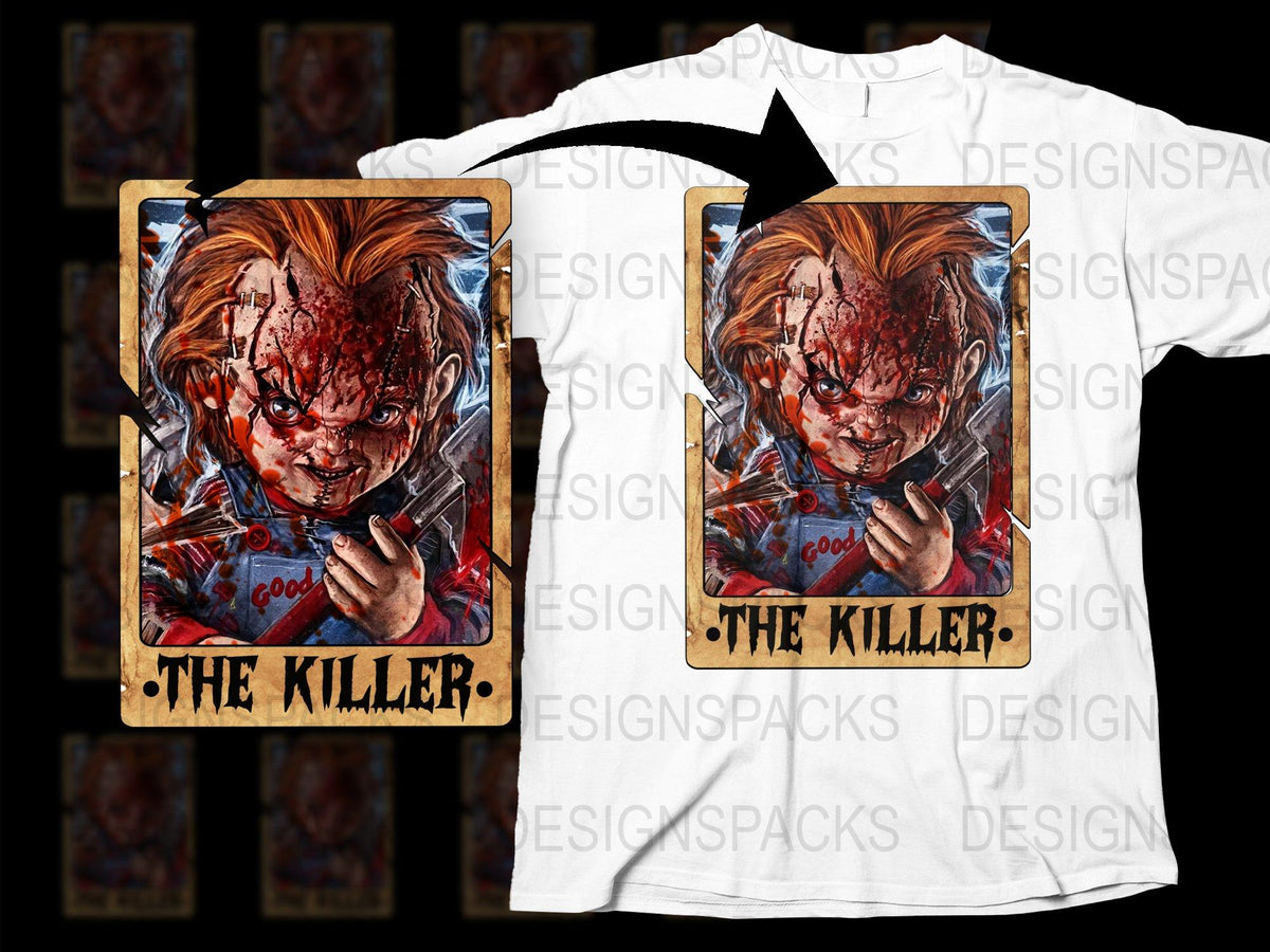 Chucky Inspired Graphic T-Shirt, Horror Movie Character Tee, Vintage Style Killer Design, Unisex Adult Clothing