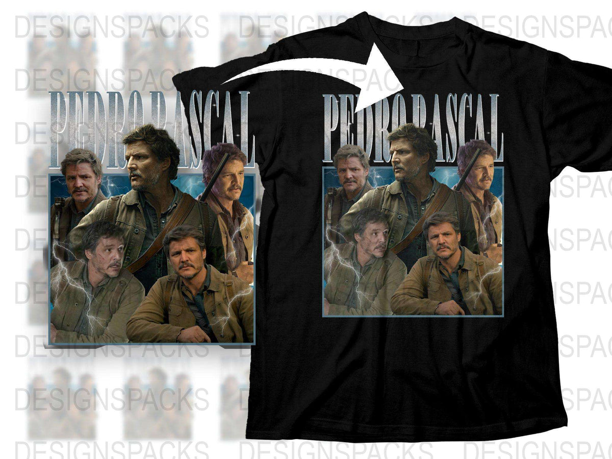Vintage Sci-Fi Movie Graphic T-Shirt, Classic Film Character Collage, Retro Style Apparel, Collector's Item