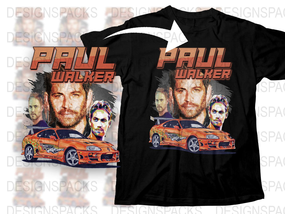 Paul Walker Tribute T-Shirt, Fast and Furious Inspired, Car Enthusiast Tee, Movie Fan Gift, Unisex Graphic Shirt