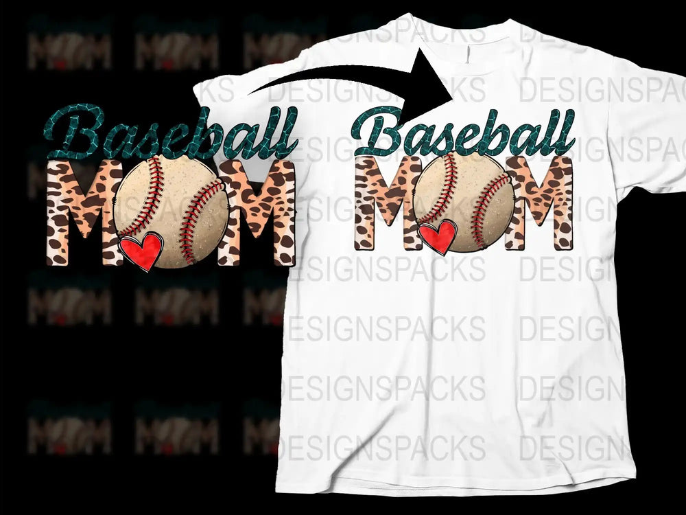 Baseball T-Shirt with Leopard Print Design, Sports Graphic Tee, Unisex Casual Wear