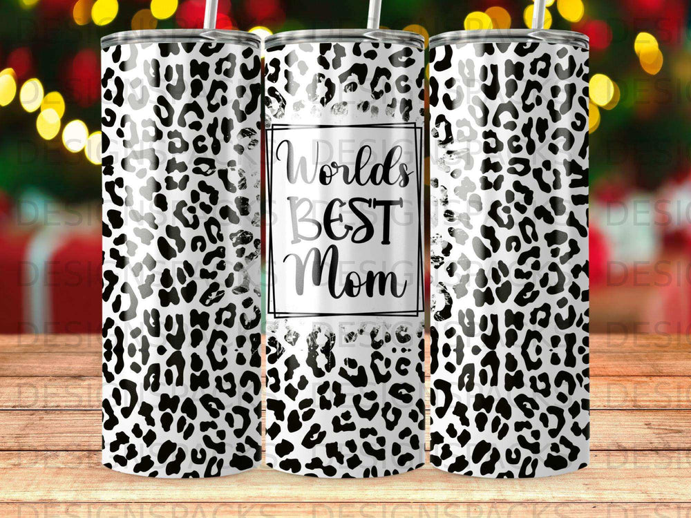 Black White Leopard World's BEST Mom Tumbler product type