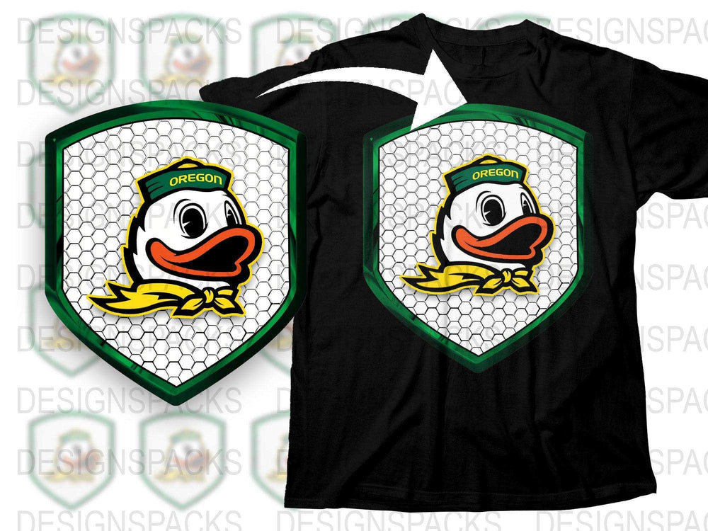 Oregon Duck Mascot T-Shirt, Black Cotton Tee, Sports Fan Apparel, Casual Graphic Shirt