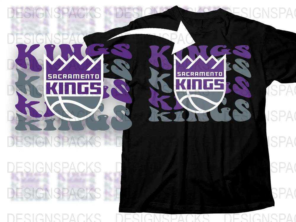 Sacramento Kings Graphic T-Shirt, Black Cotton Tee, Basketball Fan Apparel, Unisex Sports Clothing