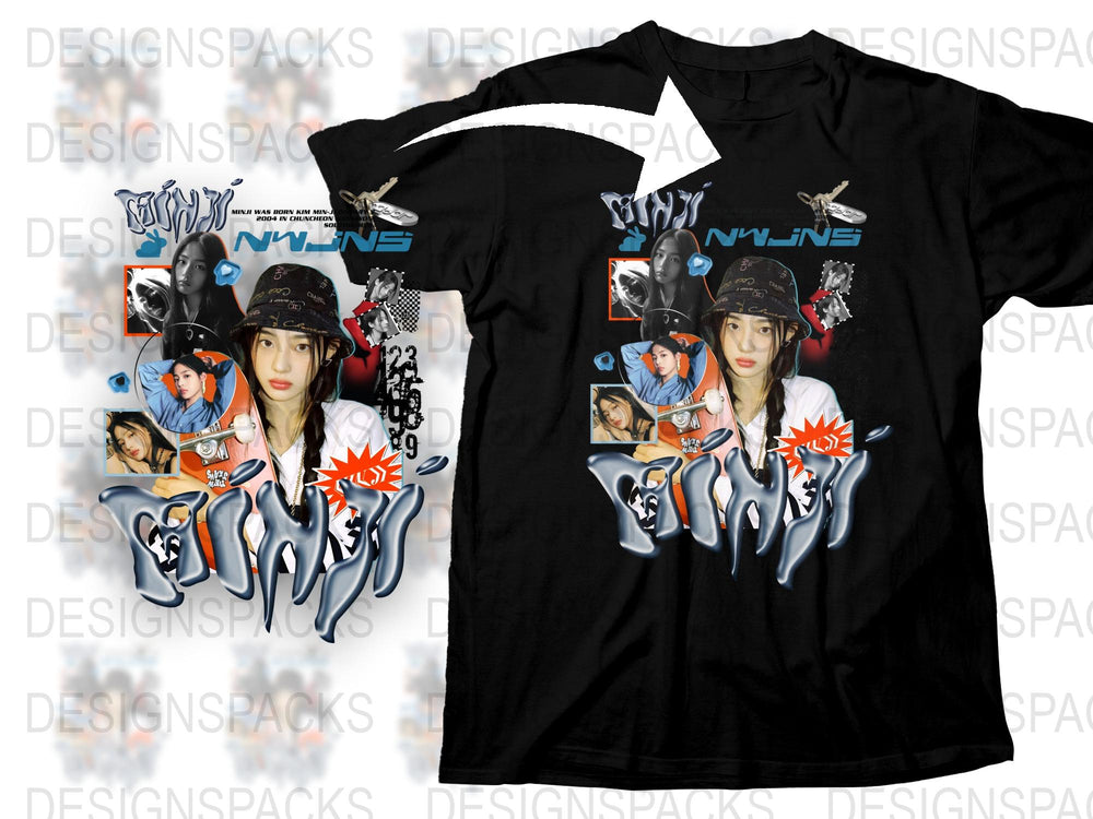 Graphic T-Shirt Streetwear Style with Bold Face Design, Urban Fashion Black Tee, Unique Artistic Print Shirt