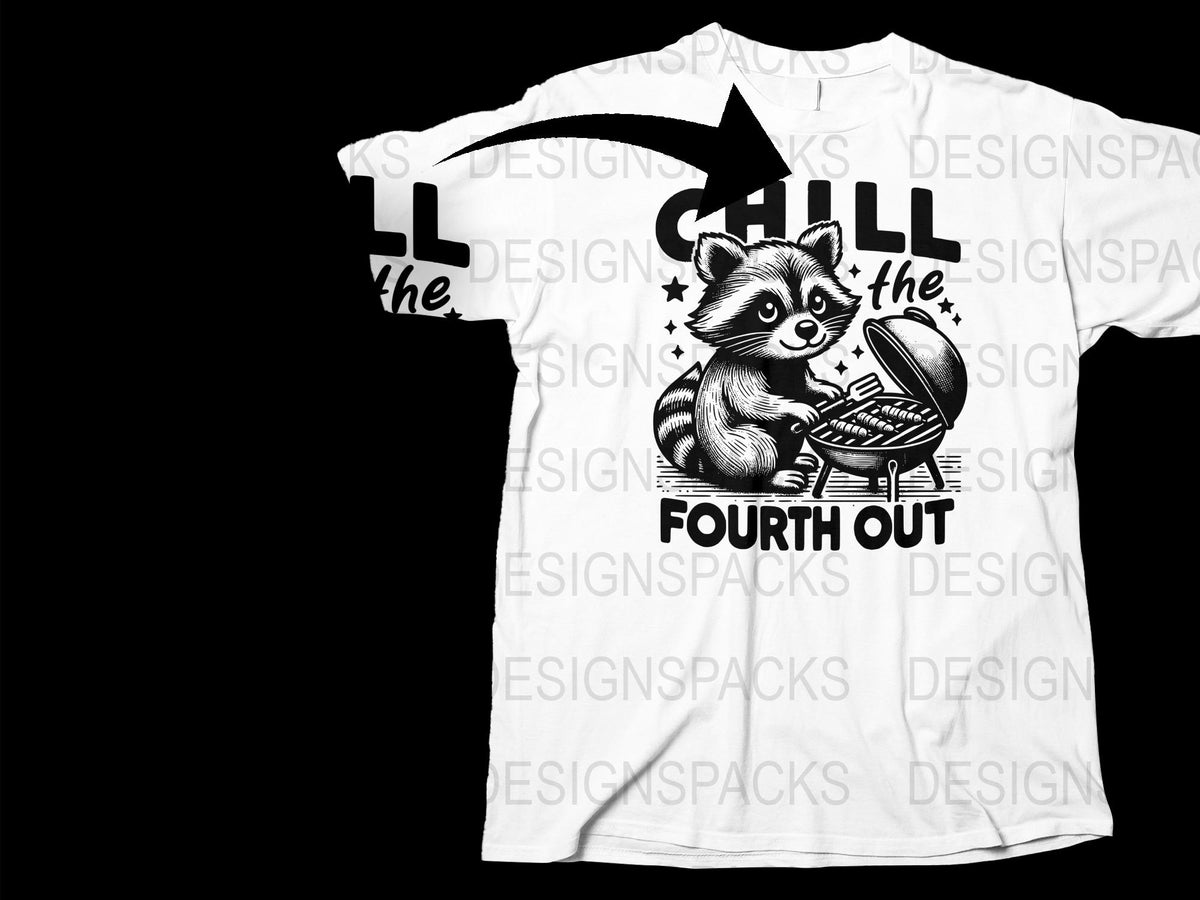 Cute Raccoon T-Shirt, Funny Animal Graphic Tee, Spark the Fourth Out, Unisex White Shirt