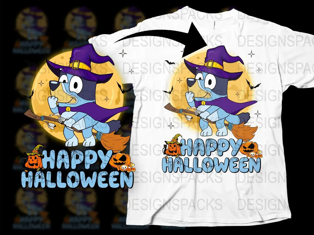 Halloween Witch Cat T-Shirt, Spooky Cute Cartoon Kitty, Kids and Adult Sizes, Festive Fall Apparel, Trick or Treat Outfit