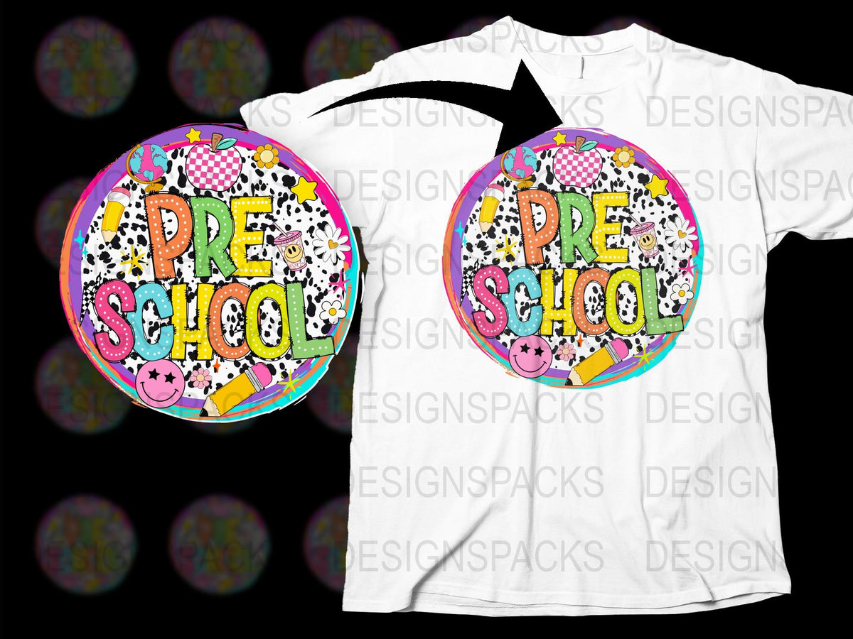 Colorful Preschool T-Shirt, Kids Graphic Tee, Fun School Top, Toddler Unisex Fashion