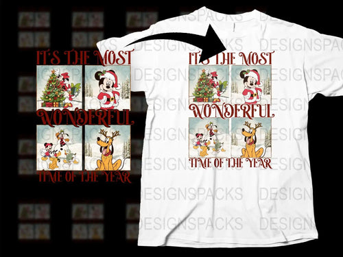 Christmas Mickey Mouse T-Shirt, Holiday Disney Characters Tee, Festive Winter Apparel for Family